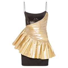 Rasario Draped Metallic Silk And Crepe Mini Dress
