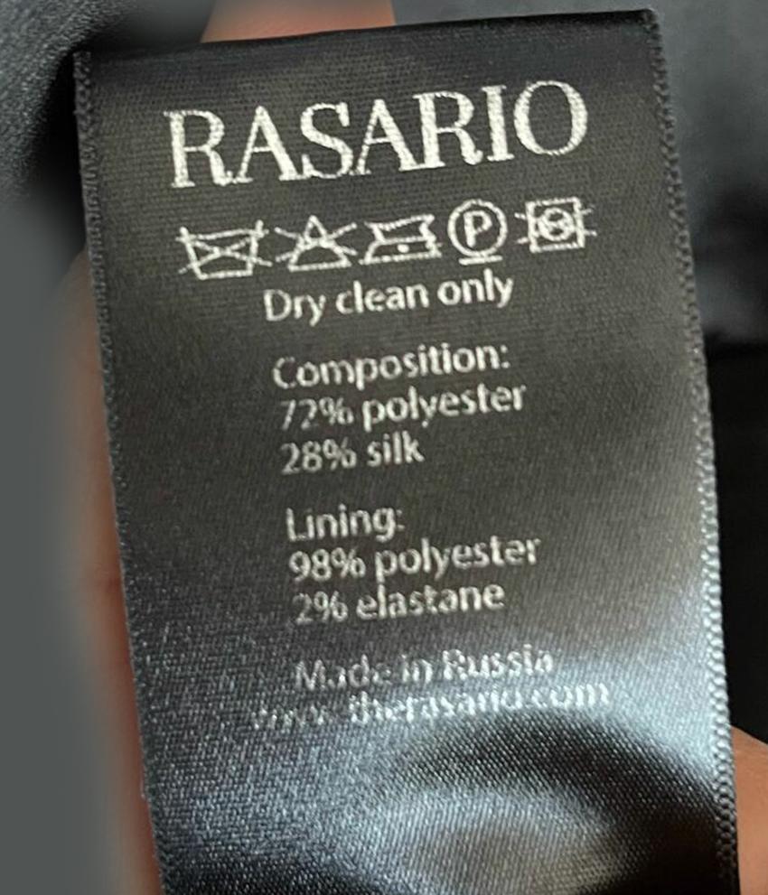 RASARIO LONG Off Shoulder Crepe Black Gown DRESS EU 40 For Sale 2