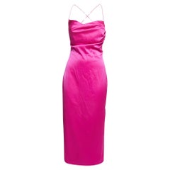 Rasario Pink Crepe Cowl Neck Strappy Maxi Dress S