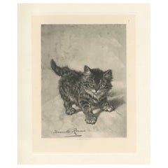 Rascal - A Playful Antique Cat Print by Henriette Ronner, 1894