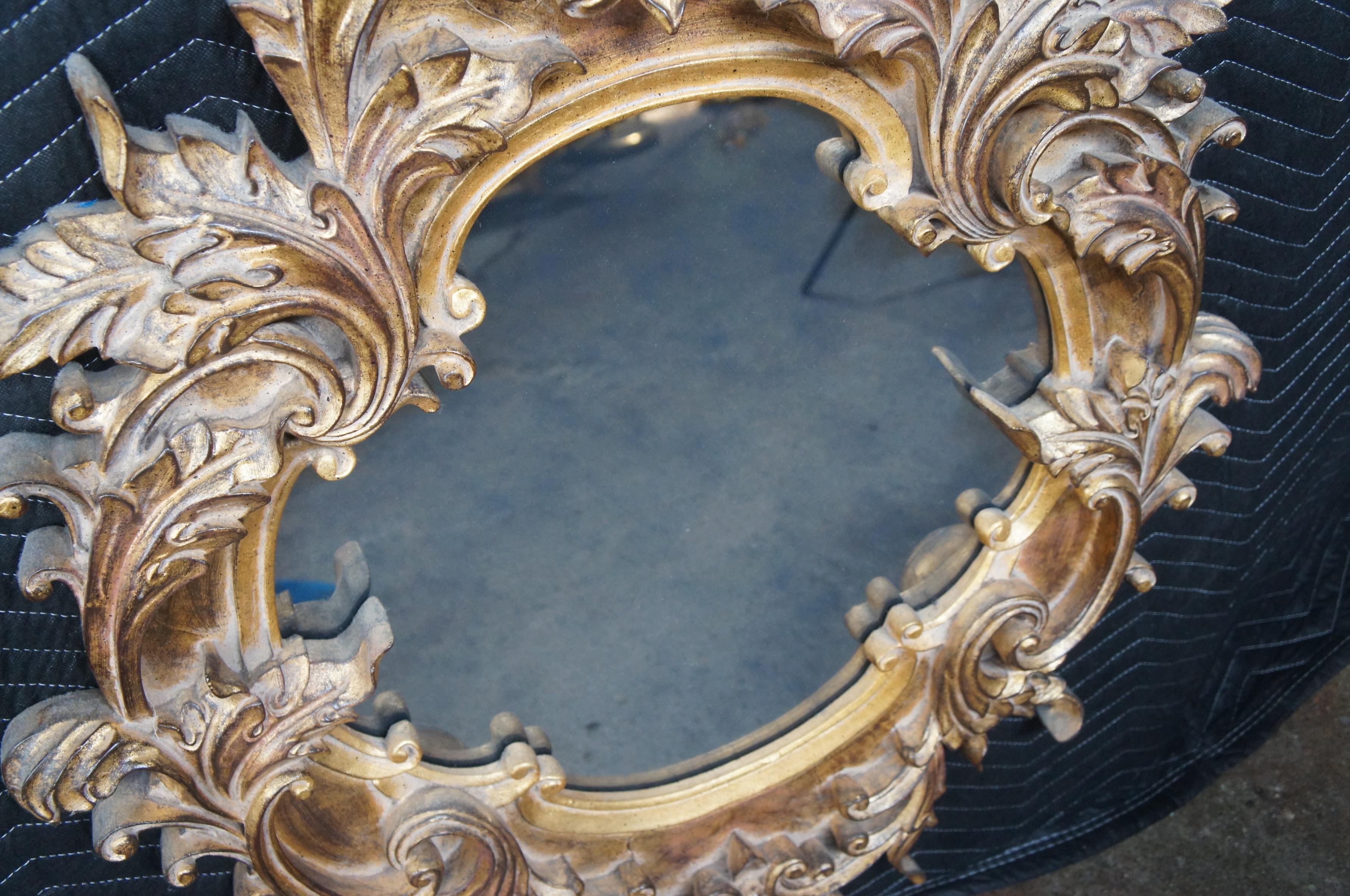 Raschella Collection Italian Regency Baroque Rococo Gold Gilt Wall Vanity Mirror For Sale 1