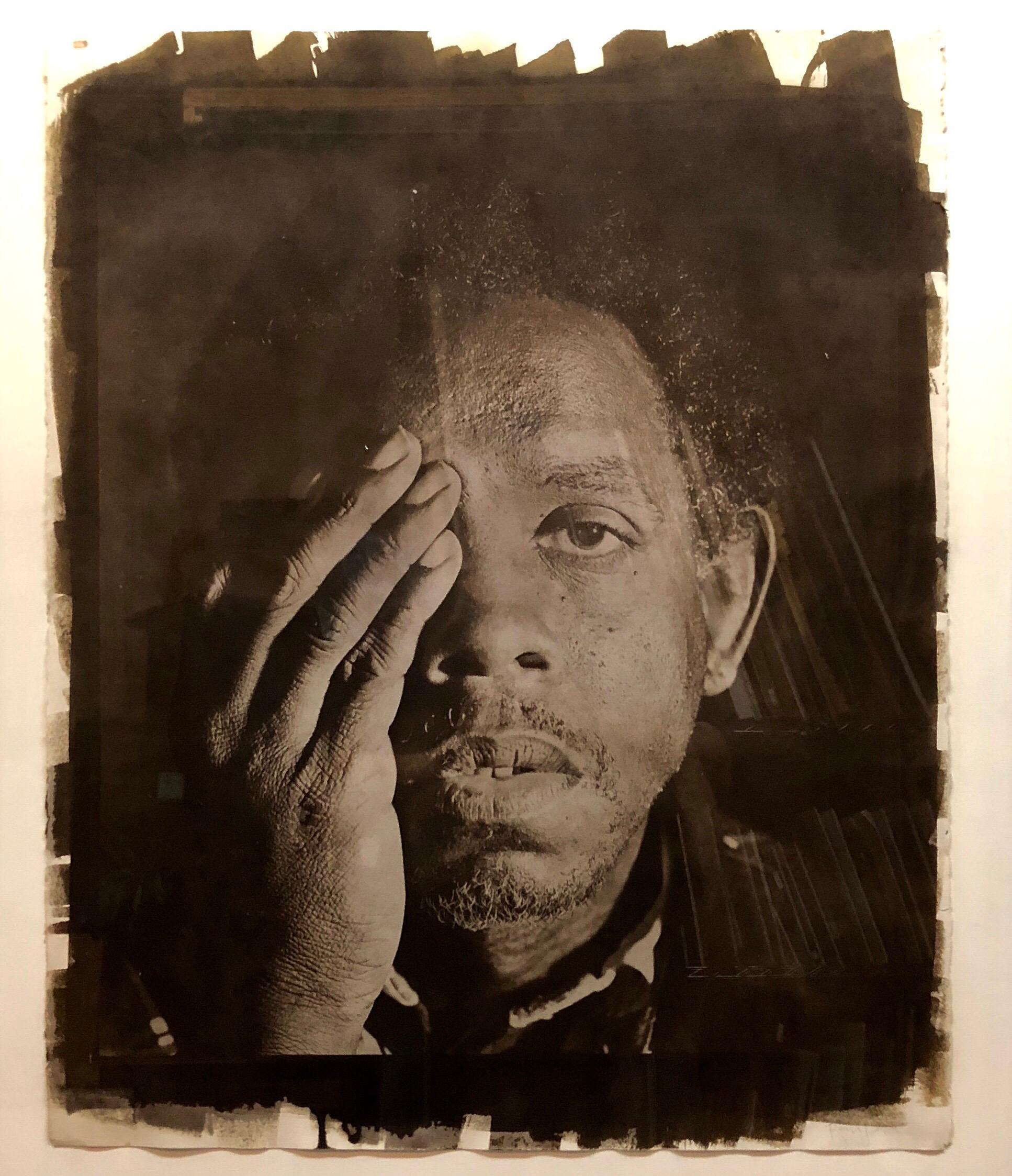 Rashid Johnson Black and White Photograph - Large Photograph George (Seeing in the Dark Series) Van Dyke Brown Photo Print
