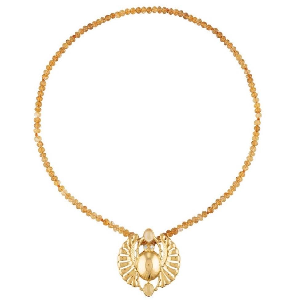scarab necklace gold