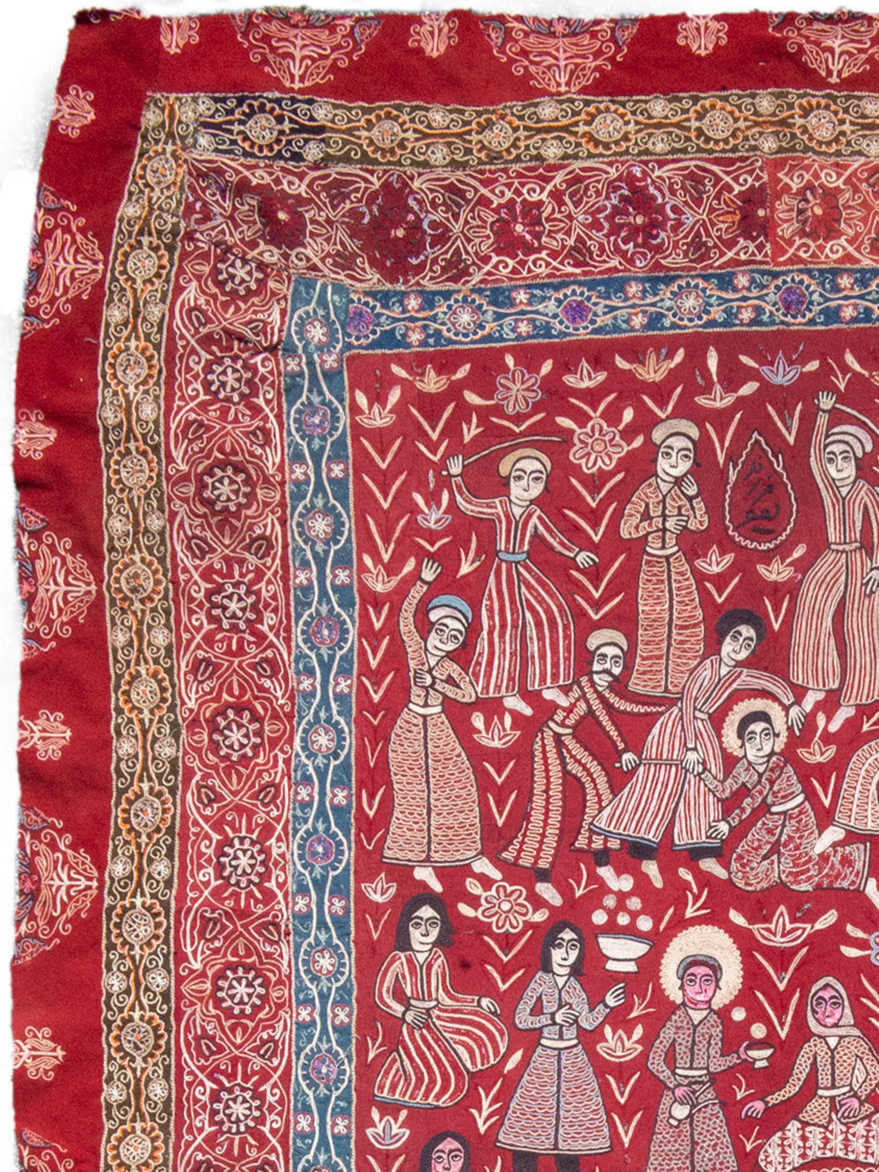 Broderie picturale persane de Rasht, c. 1900

Informations supplémentaires :
Dimensions : 4'2