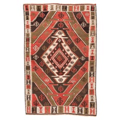 Rashwan Kayseri Kilim Rug Wool Old Vintage Eastern Anatolian Turkish Carpet