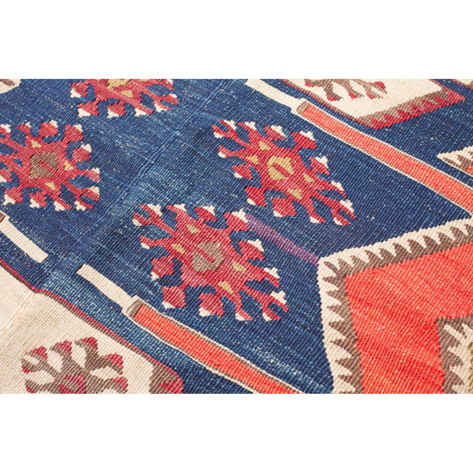 Rashwan Malatya Kilim Rug Wool Old Vintage Eastern Anatolian Turkish Carpet In Good Condition For Sale In Tokyo, JP