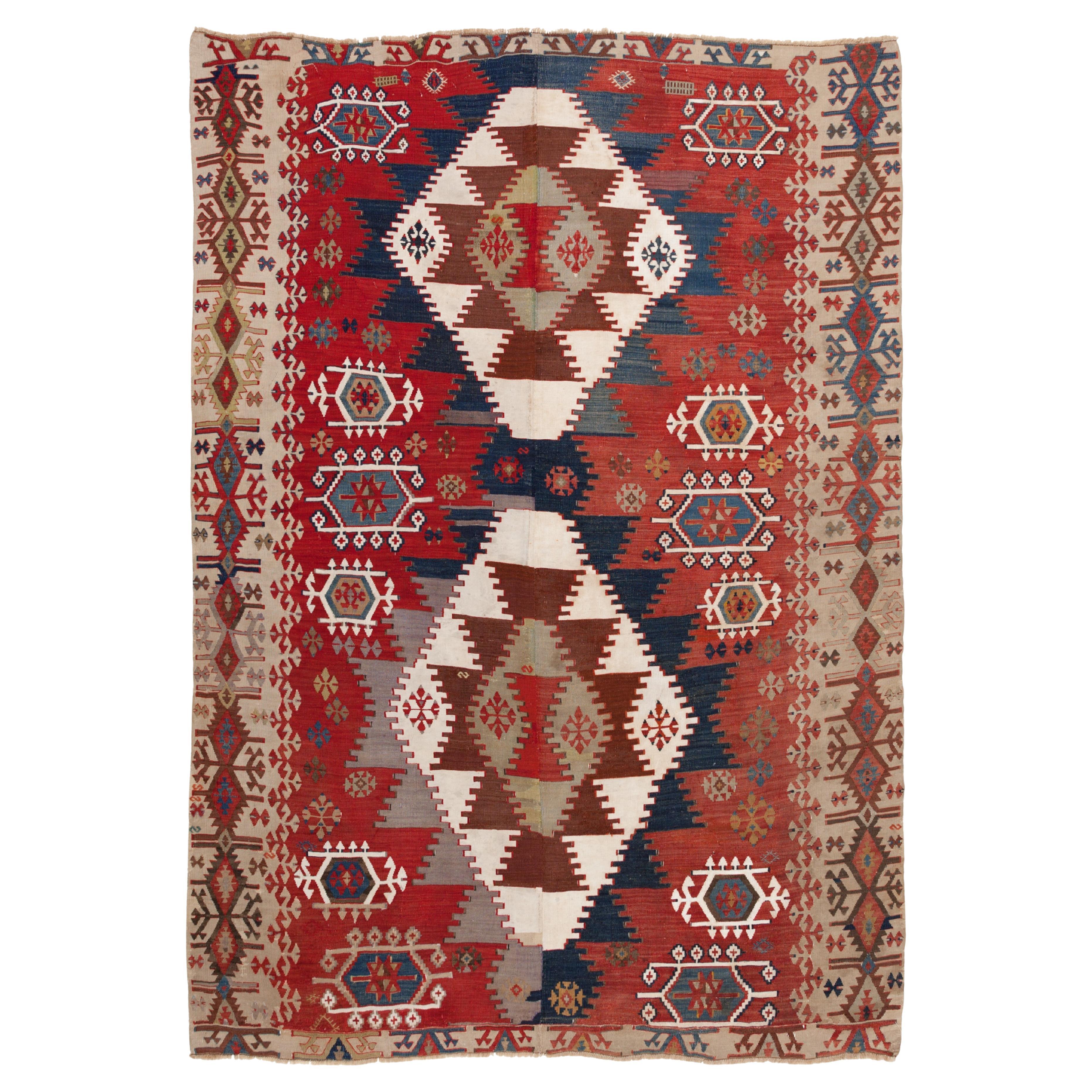 Rashwan Malatya Kilim Alfombra Lana Antiguo Vintage Anatolia Oriental Alfombra Turca en venta