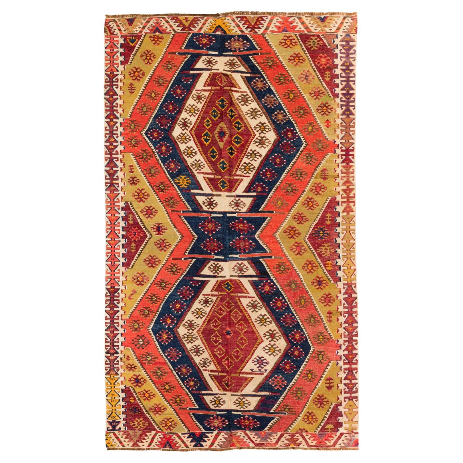Rashwan Malatya Kilim Alfombra Lana Antiguo Vintage Anatolia Oriental Alfombra Turca