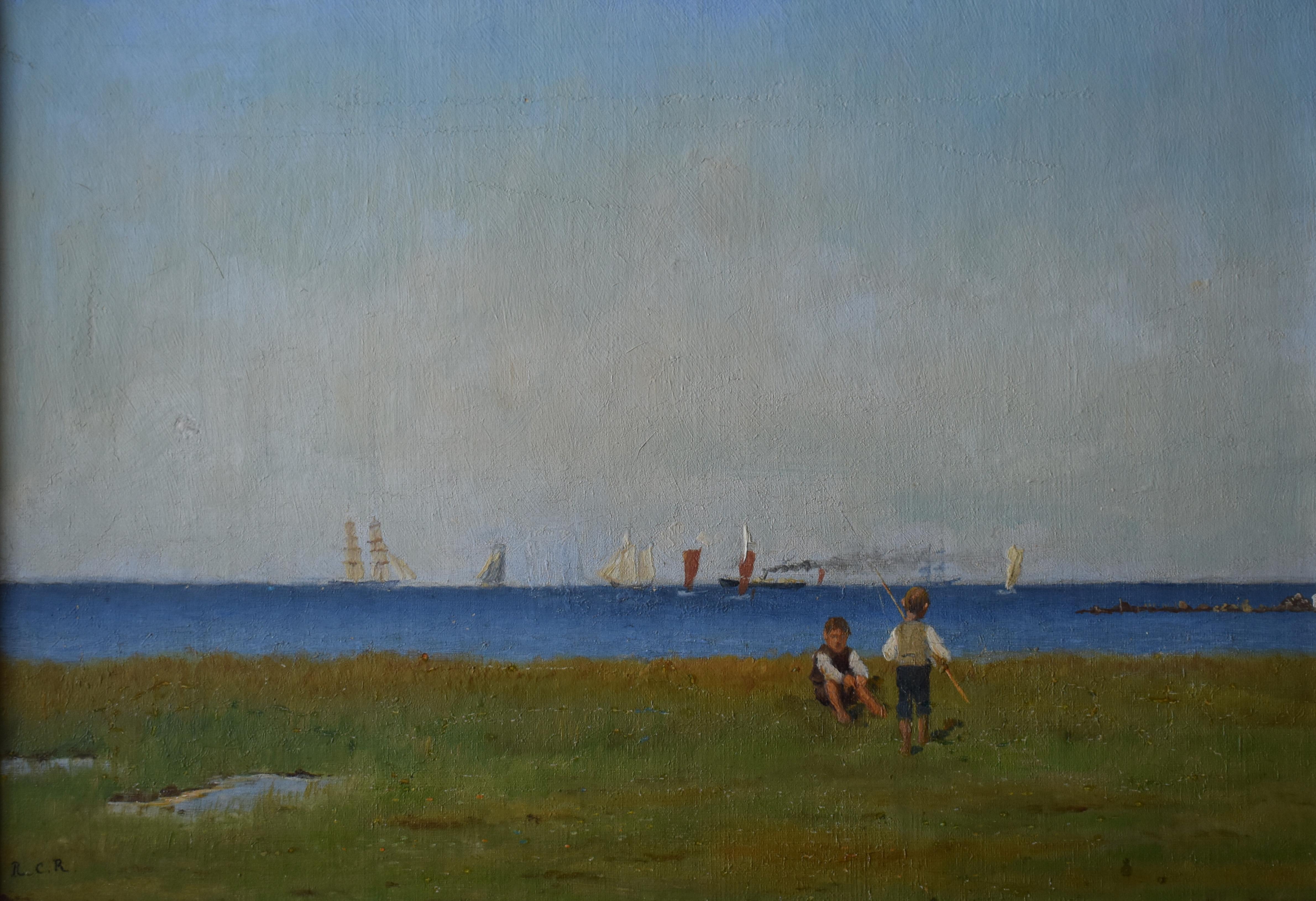 Ölgemälde der Skagen Colony, Dänische Schule, Skagen – Painting von Rasmus Carl Rasmussen 