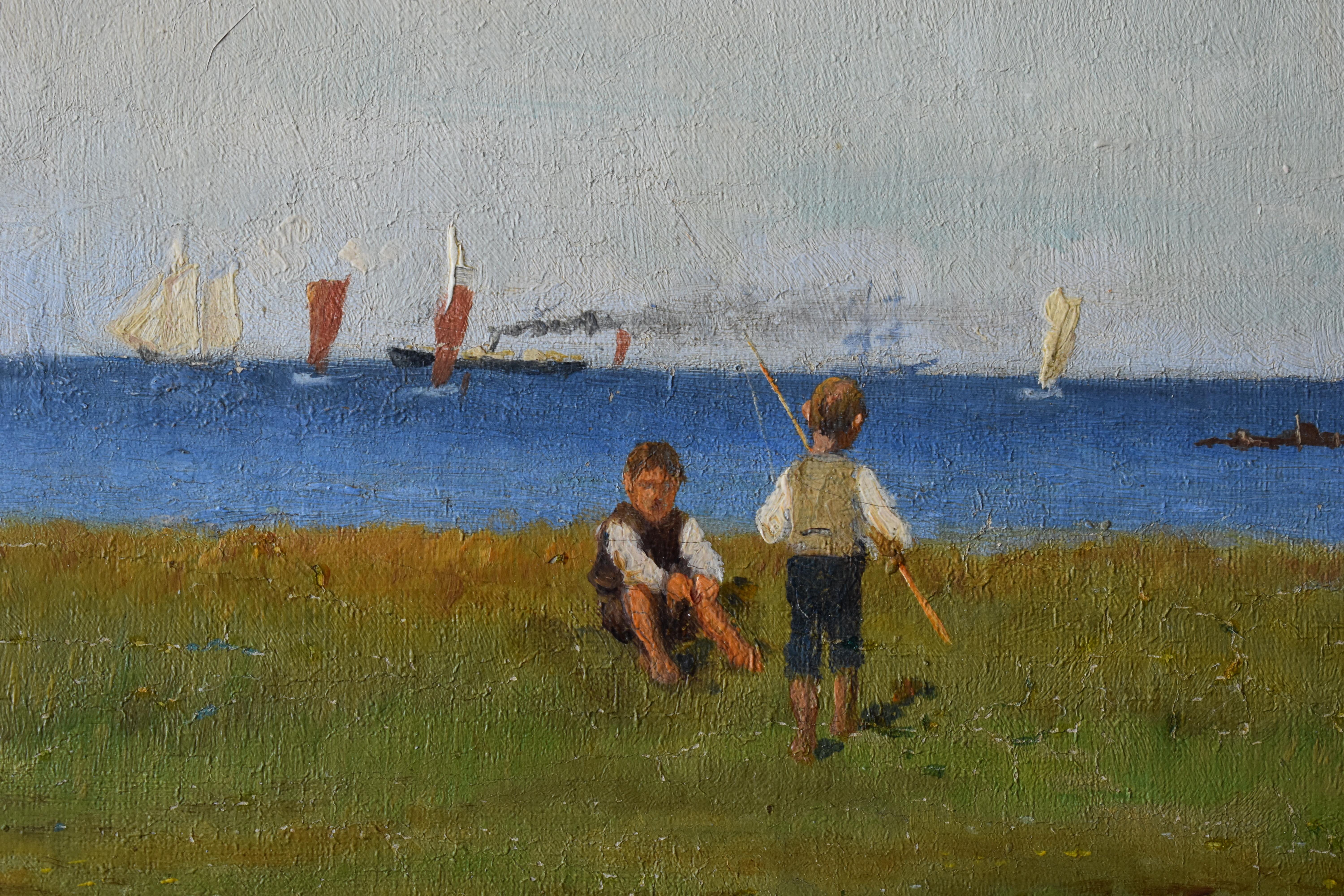 Skagen Colony Danish School Oil Painting - Brown Landscape Painting by Rasmus Carl Rasmussen 