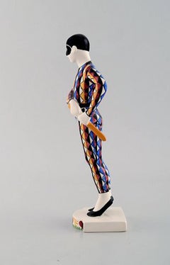 Rasmus Harboe for Alumina, Rare Harlequin Porcelain Figurine