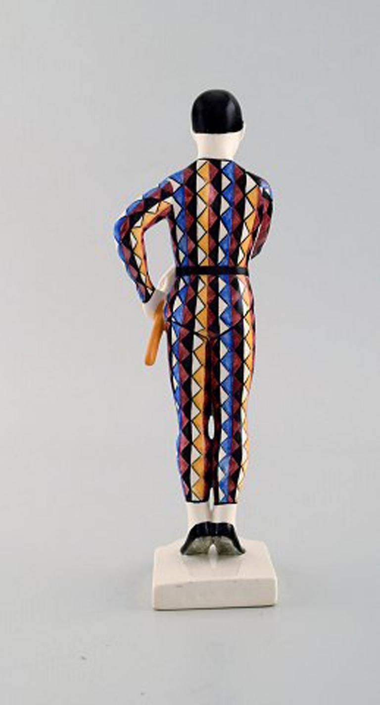 Danish Rasmus Harboe for Alumina, Rare Harlequin Porcelain Figurine
