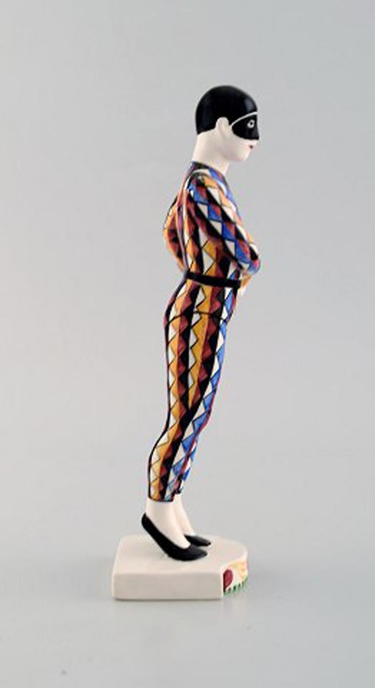 Rasmus Harboe for Alumina, Rare Harlequin Porcelain Figurine In Good Condition In København, Copenhagen