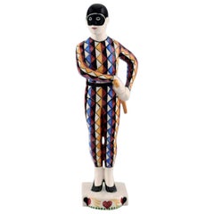 Rasmus Harboe for Alumina, Rare Harlequin Porcelain Figurine