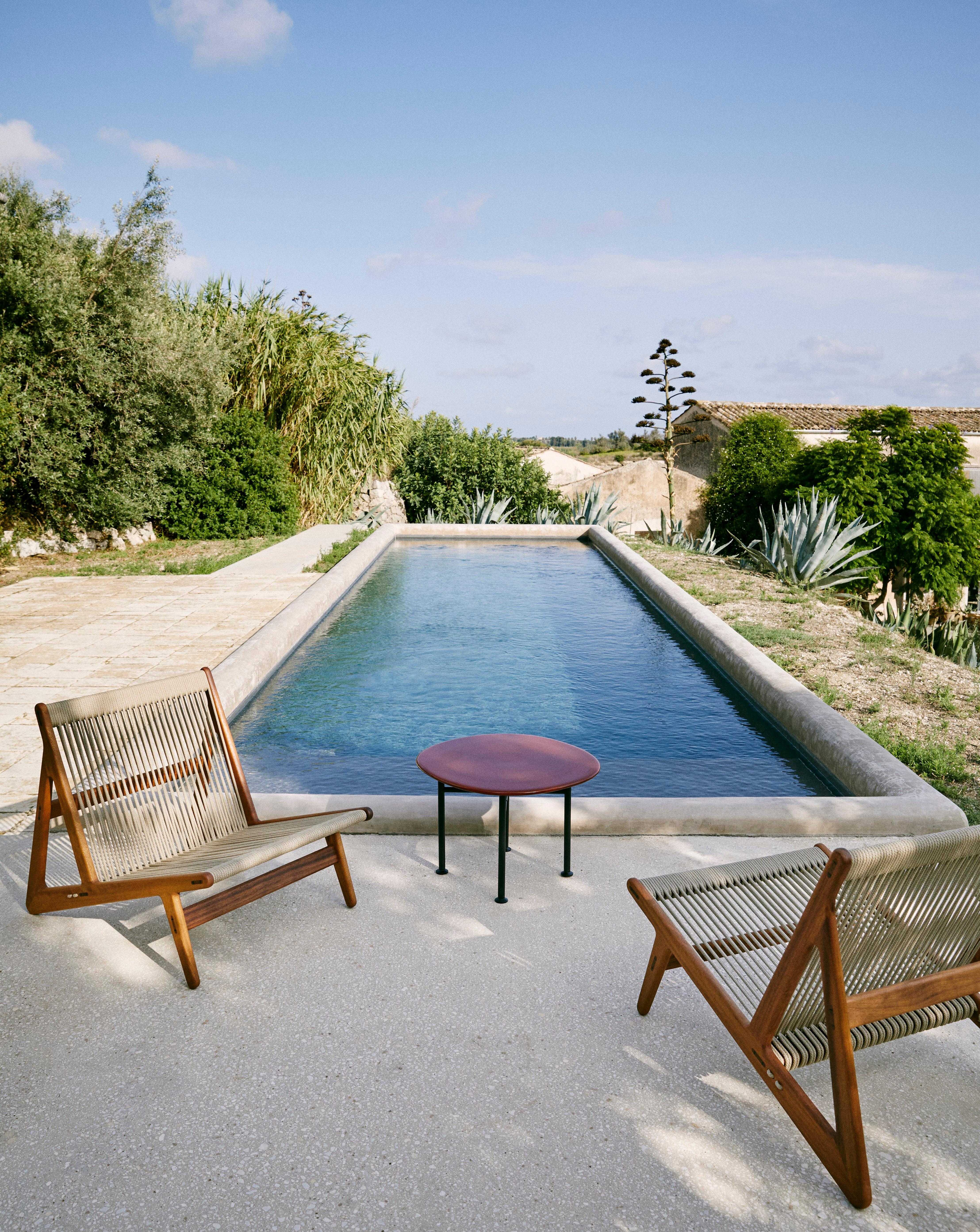 Rasmussen 'MR01' Indoor/Outdoor Initial Chair in Iroko Wood for Gubi In New Condition For Sale In Glendale, CA