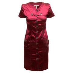Burberry London Satin Button-Up Dress Taglia US 2