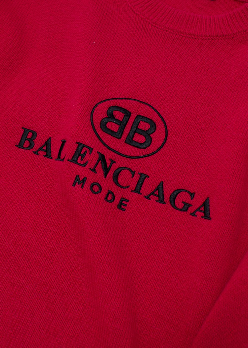 Donna Maglia con logo ricamato in misto cashmere color lampone in vendita