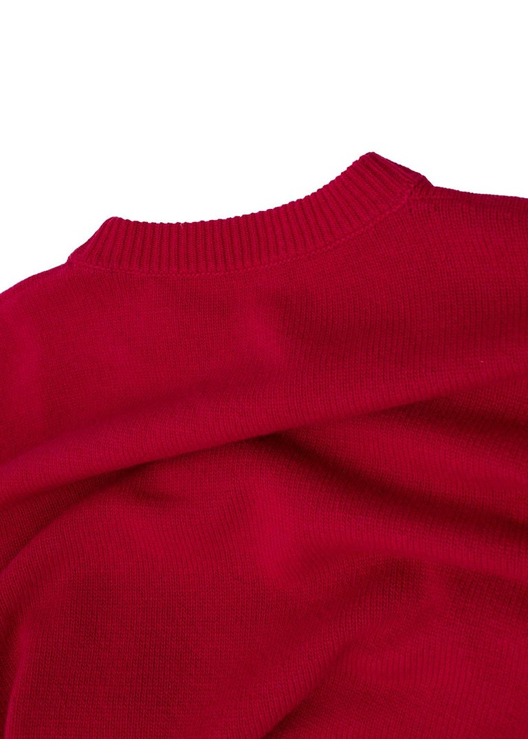 Raspberry Cashmere-Blend Logo Embroidered Knitted Jumper For Sale at ...