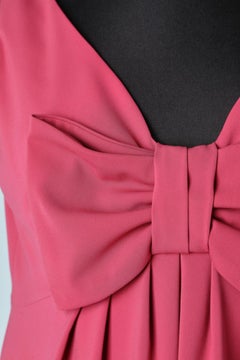 Raspberry cocktail dress with bow Moschino Cheap & Chic