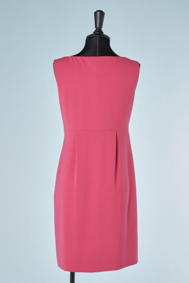 Raspberry cocktail dress with bow Moschino Cheap & Chic  In Excellent Condition For Sale In Saint-Ouen-Sur-Seine, FR