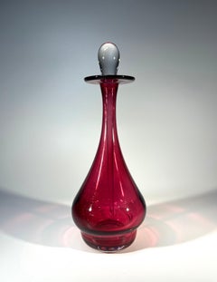 Raspberry Perfume Bottle With Extravagant Spear Dropper. Bristol Glass, England