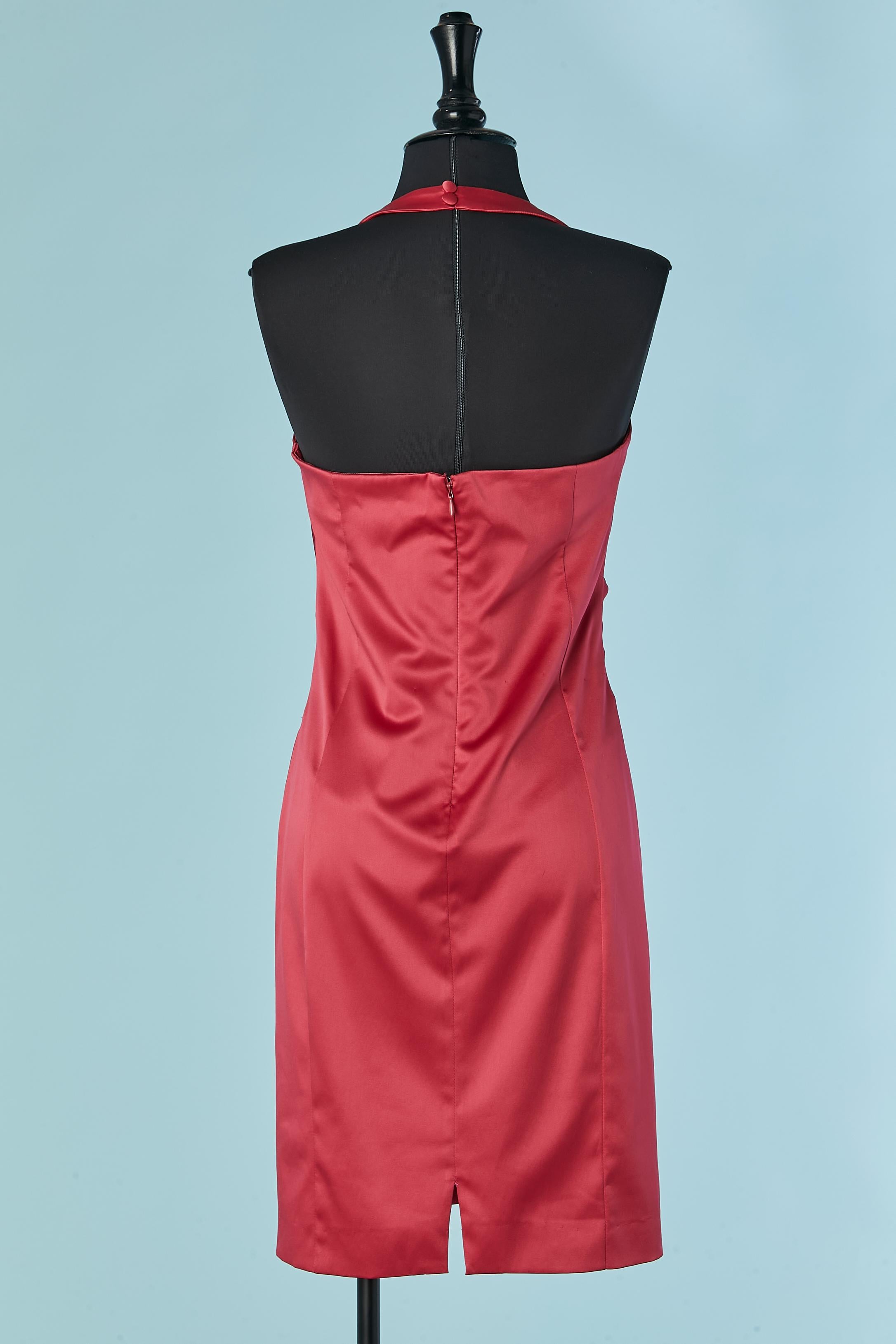 Raspberry pink backless cocktail dress GALLIANO Excellent état - En vente à Saint-Ouen-Sur-Seine, FR