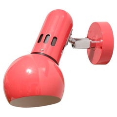 Raspberry/pink/coral Space Age plastic wall lamp by ERCO, Germany, 1970s.