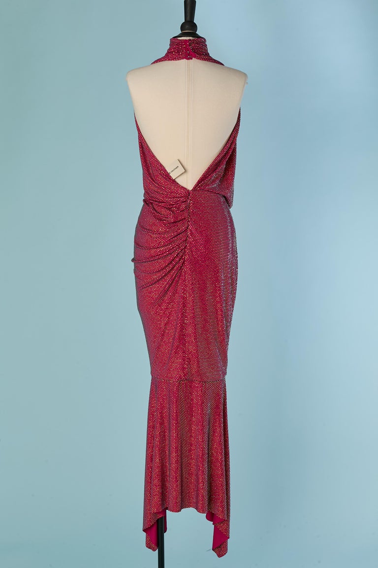 Raspberry pink crystalized evening dress ALEXANDRE VAUTHIER For Sale at  1stDibs