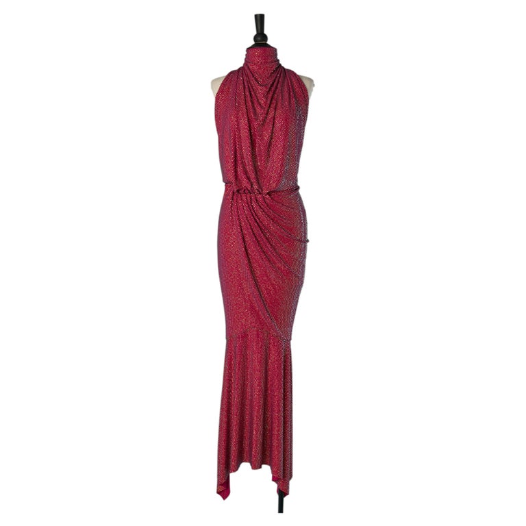 Raspberry pink crystalized evening dress ALEXANDRE VAUTHIER For Sale at  1stDibs