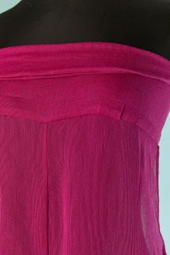 Raspberry pink see-through cotton veil bustier jumpsuit CHLOE