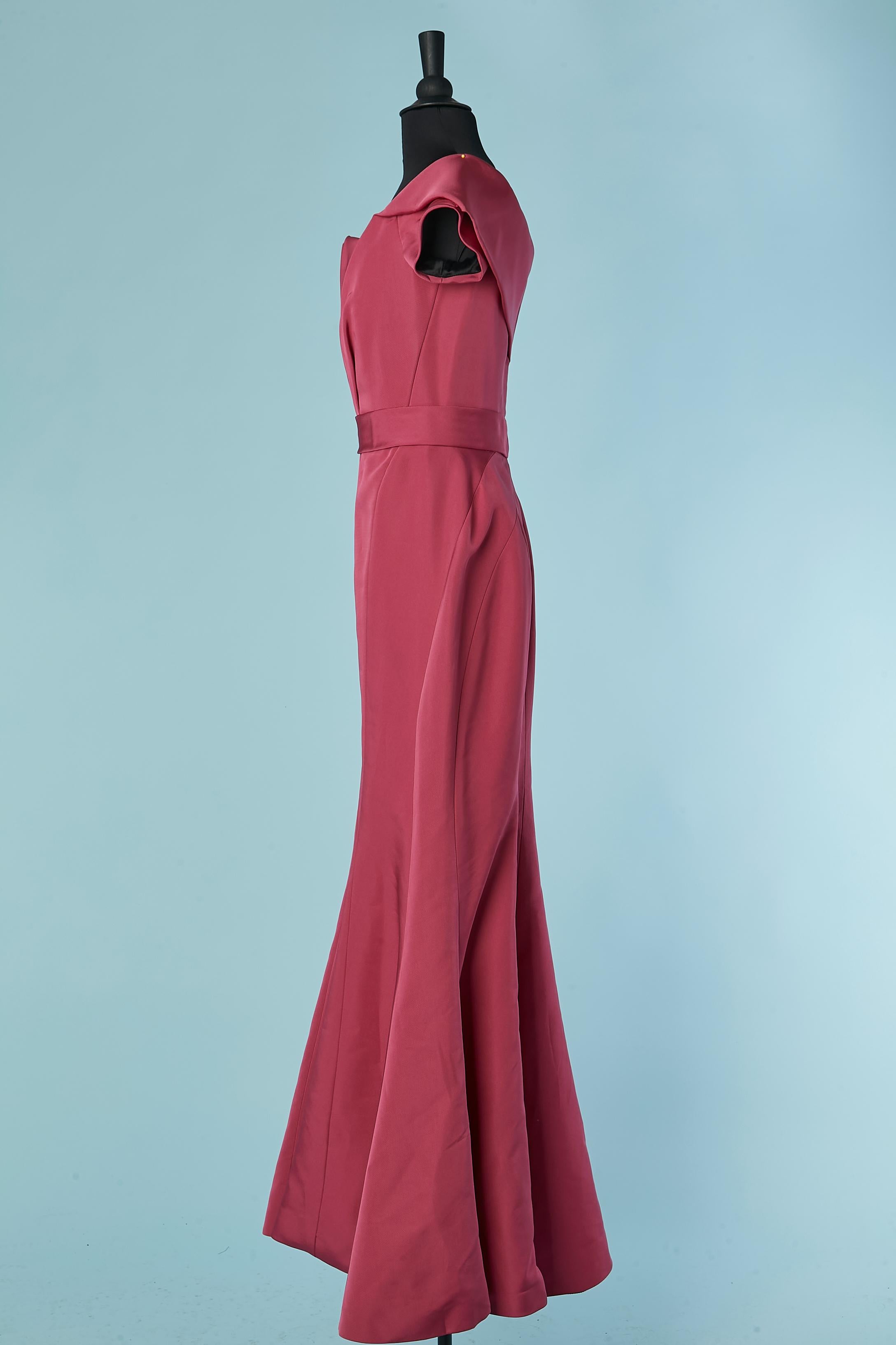 Raspberry pink silk evening dress J Mendel In Excellent Condition For Sale In Saint-Ouen-Sur-Seine, FR