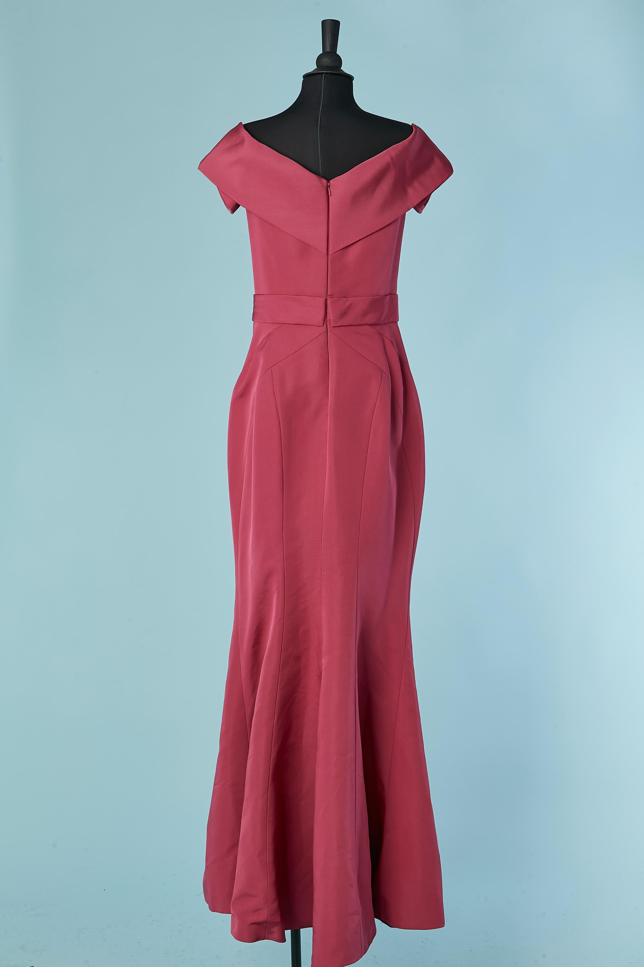 Women's Raspberry pink silk evening dress J Mendel For Sale
