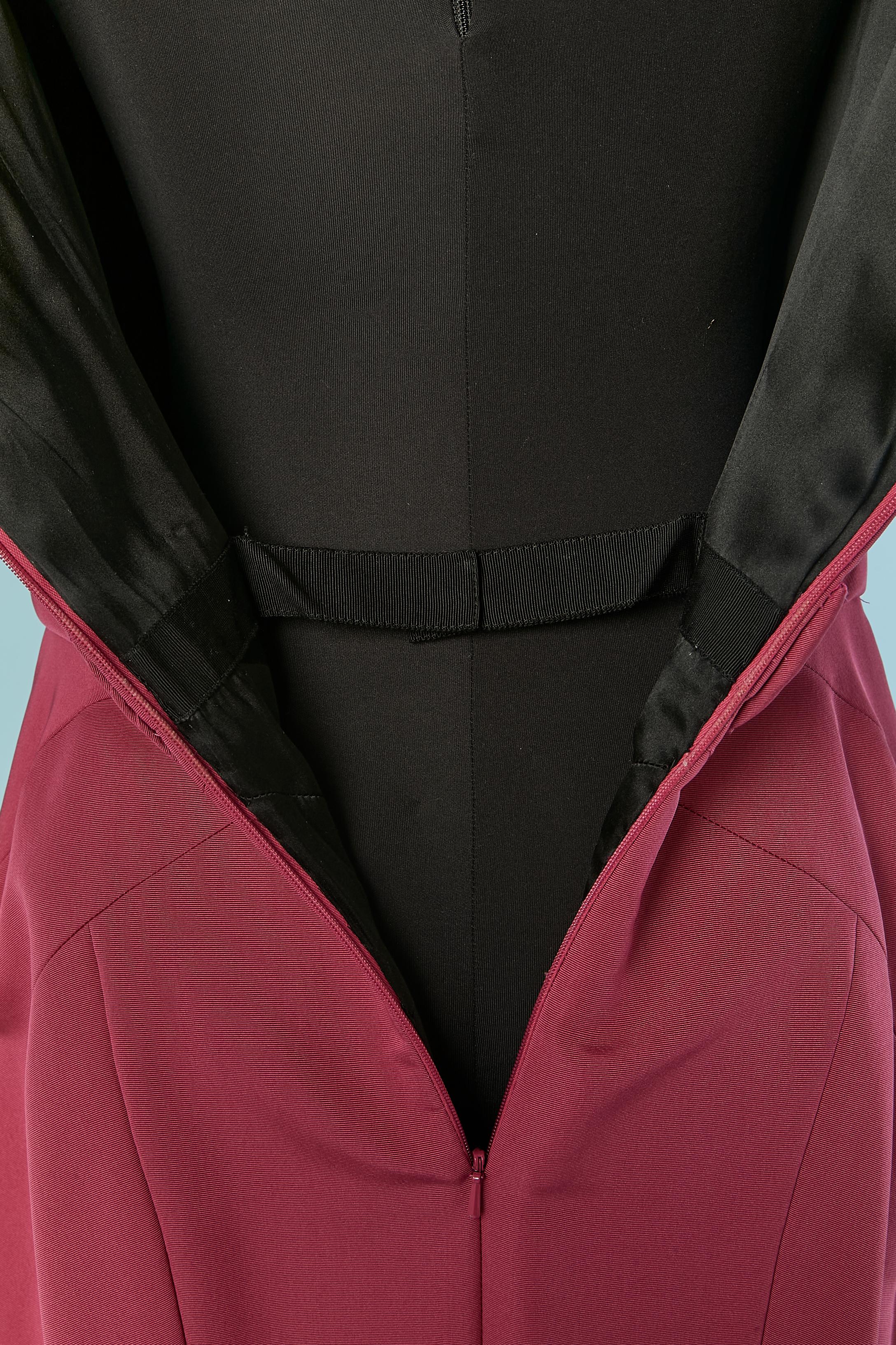 Raspberry pink silk evening dress J Mendel For Sale 1