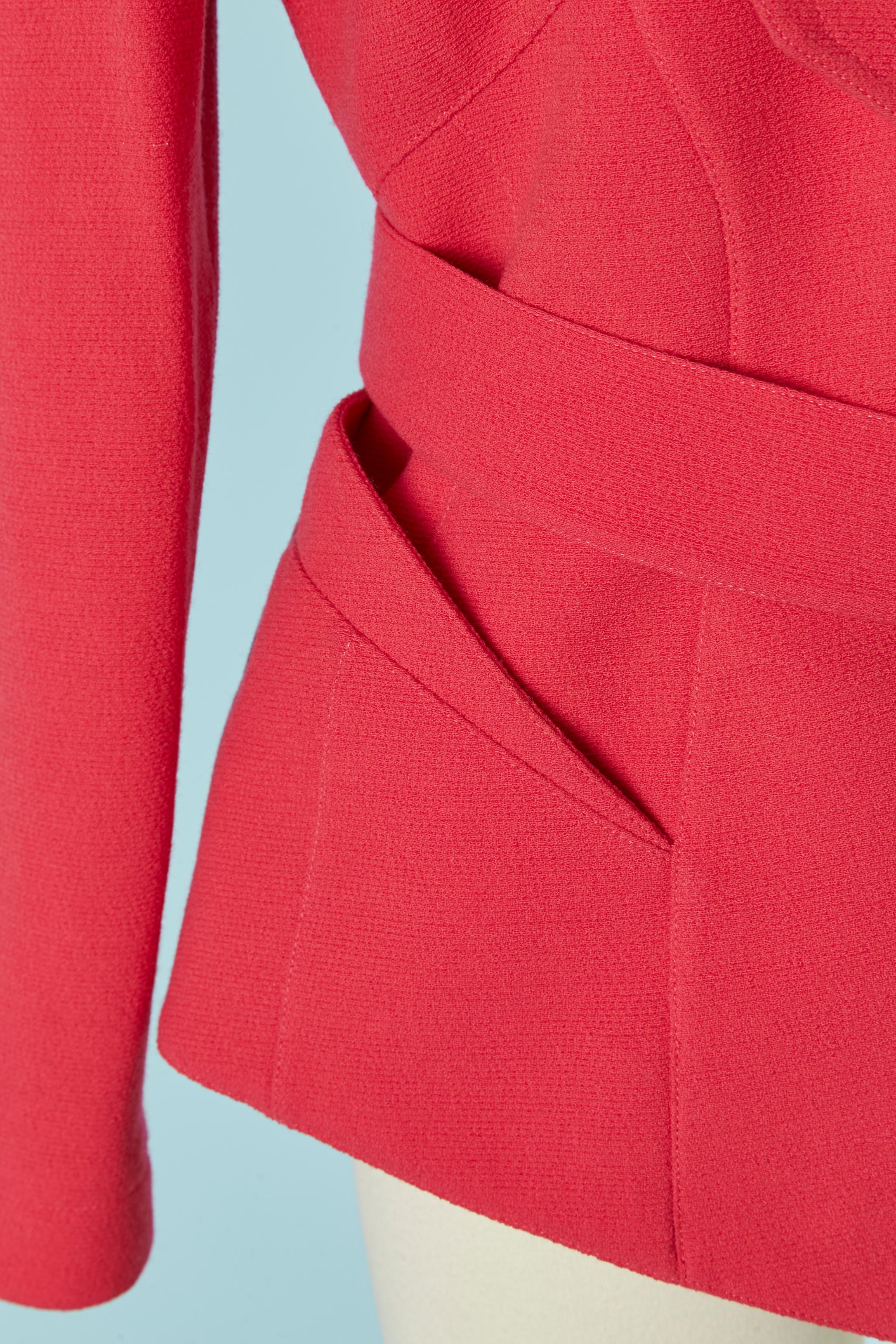 Giacca monopetto rosa lampone con collo asimmetrico Thierry Mugler In condizioni ottime in vendita a Saint-Ouen-Sur-Seine, FR