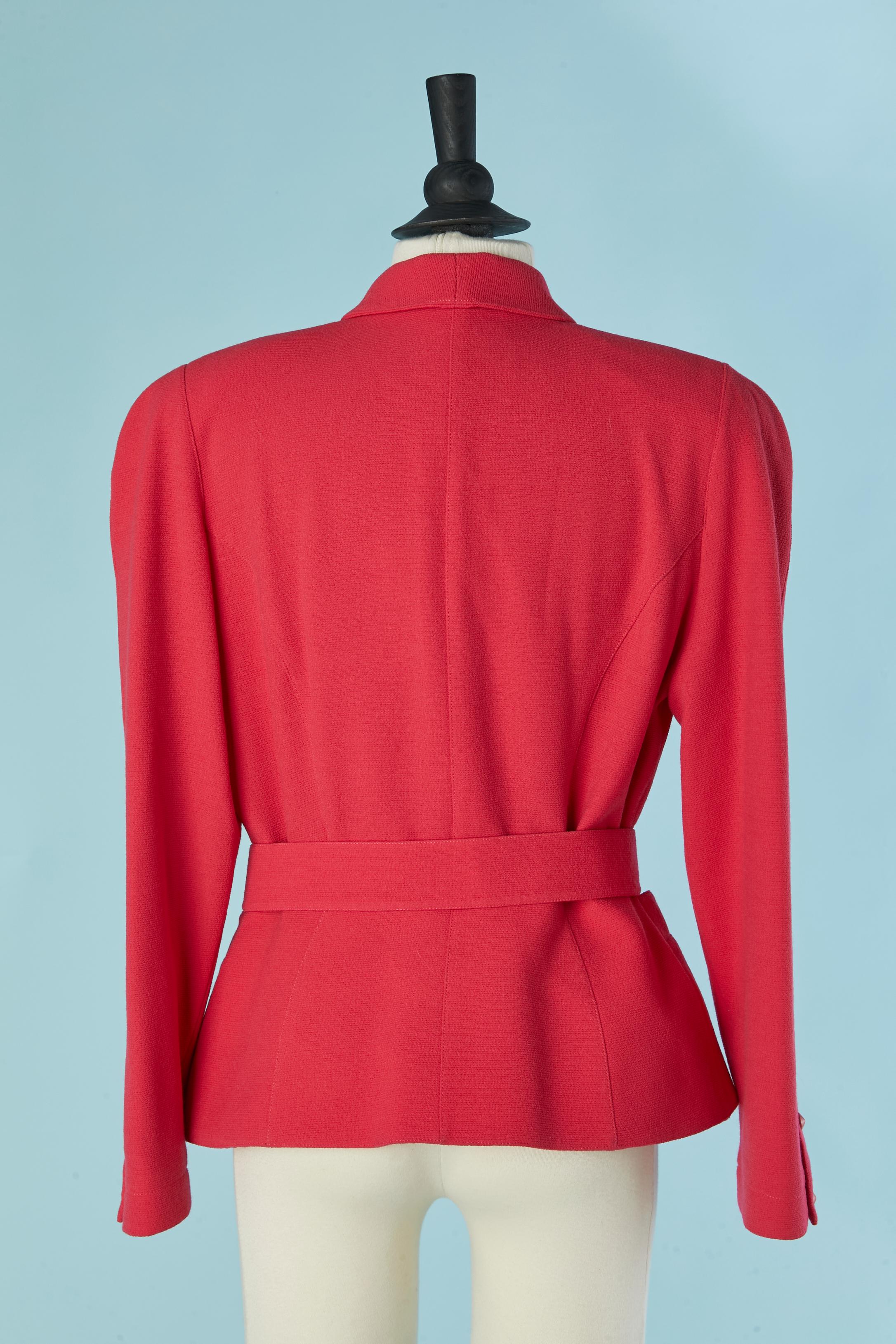 Giacca monopetto rosa lampone con collo asimmetrico Thierry Mugler in vendita 1