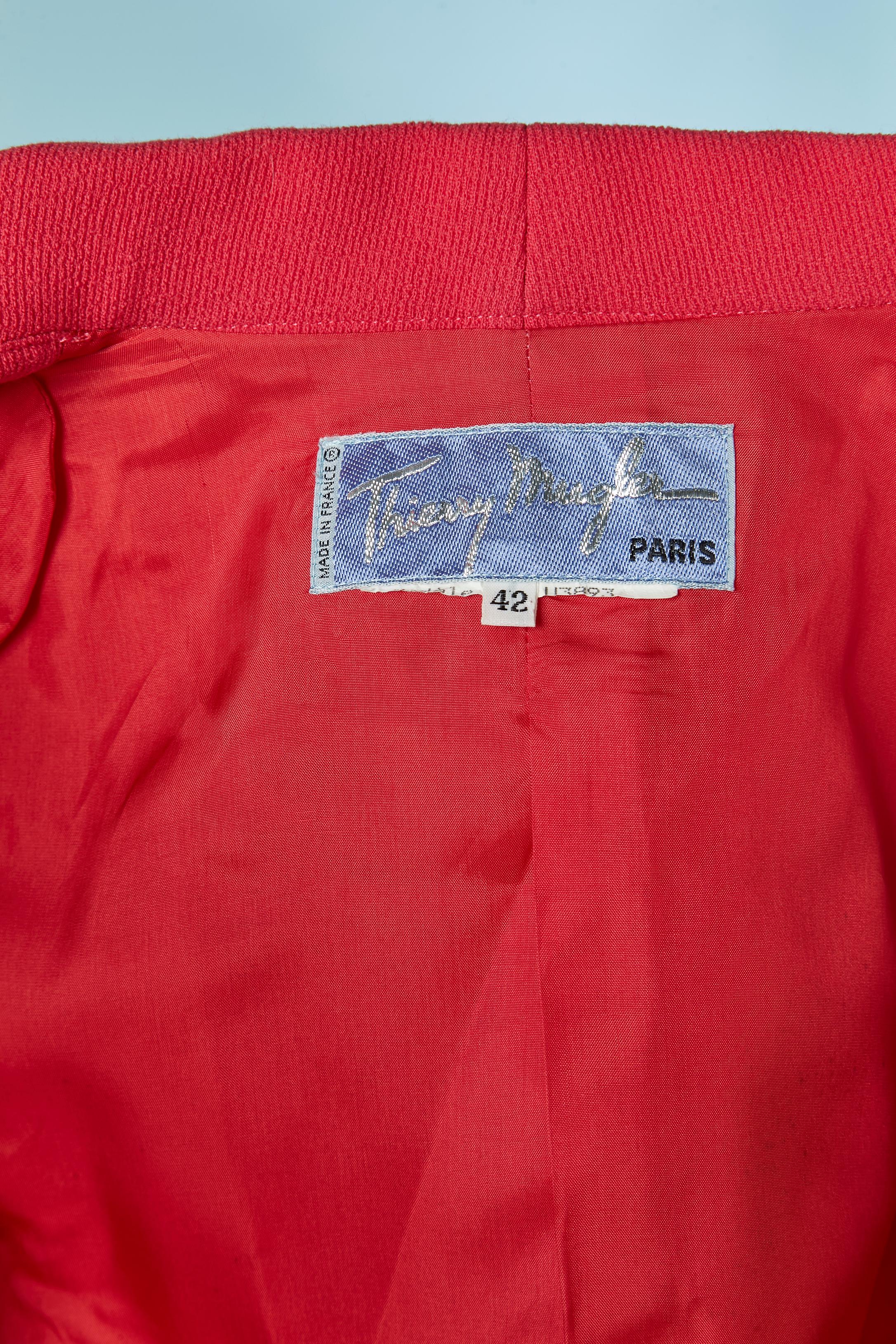 Giacca monopetto rosa lampone con collo asimmetrico Thierry Mugler in vendita 2