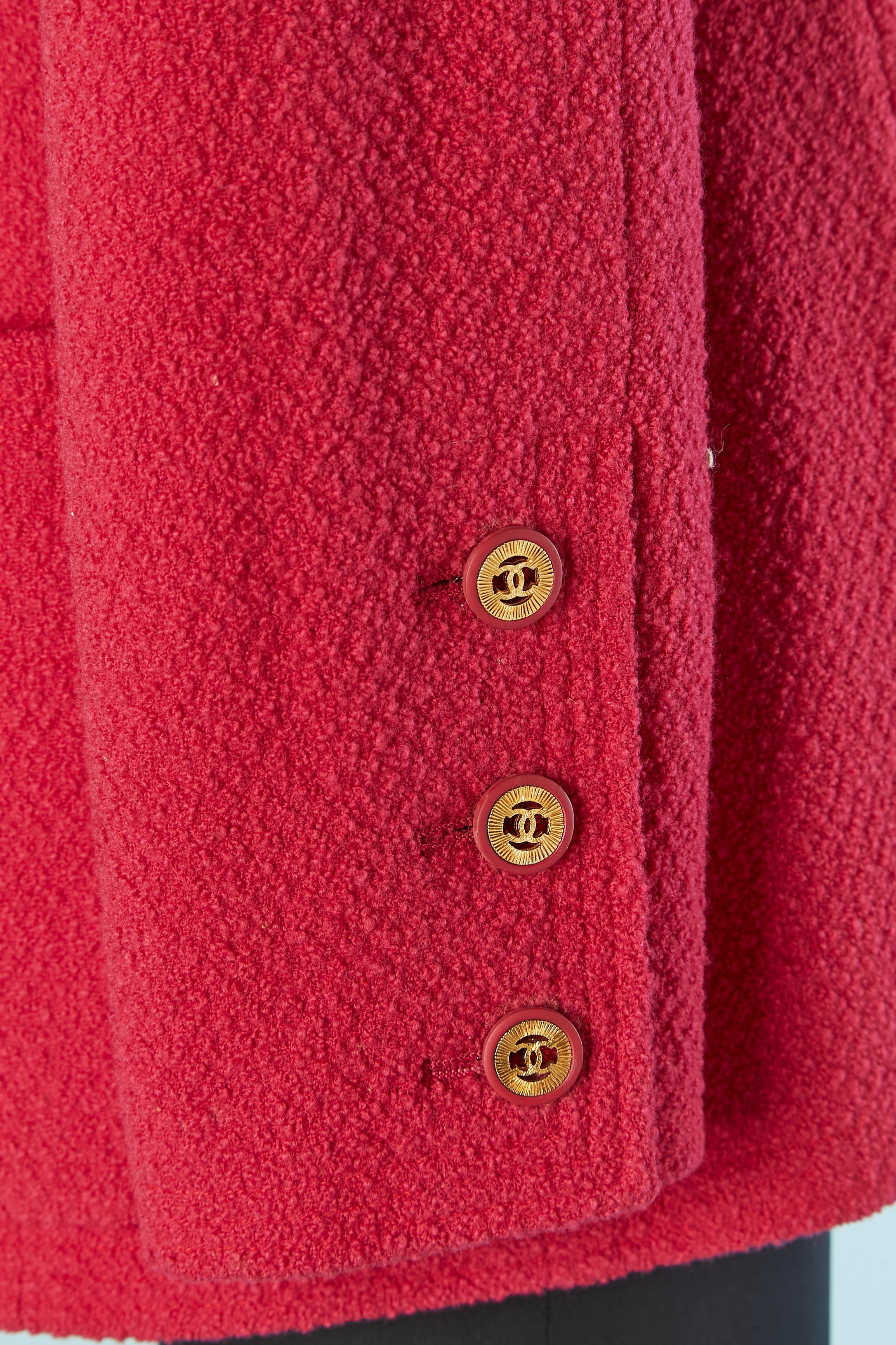 Raspberry pink tweed single breasted jacket CHANEL For Sale 2