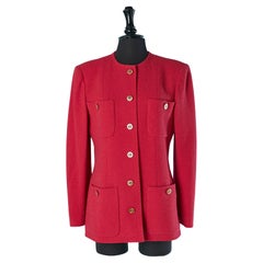 Einzelreihige Jacke aus Himbeerrosa Tweed CHANEL