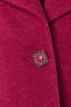 Raspberry pink wool single breasted jacket CHANEL