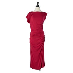 Raspberry red stretch jersey draped dress  Vivienne Westwood Anglomania