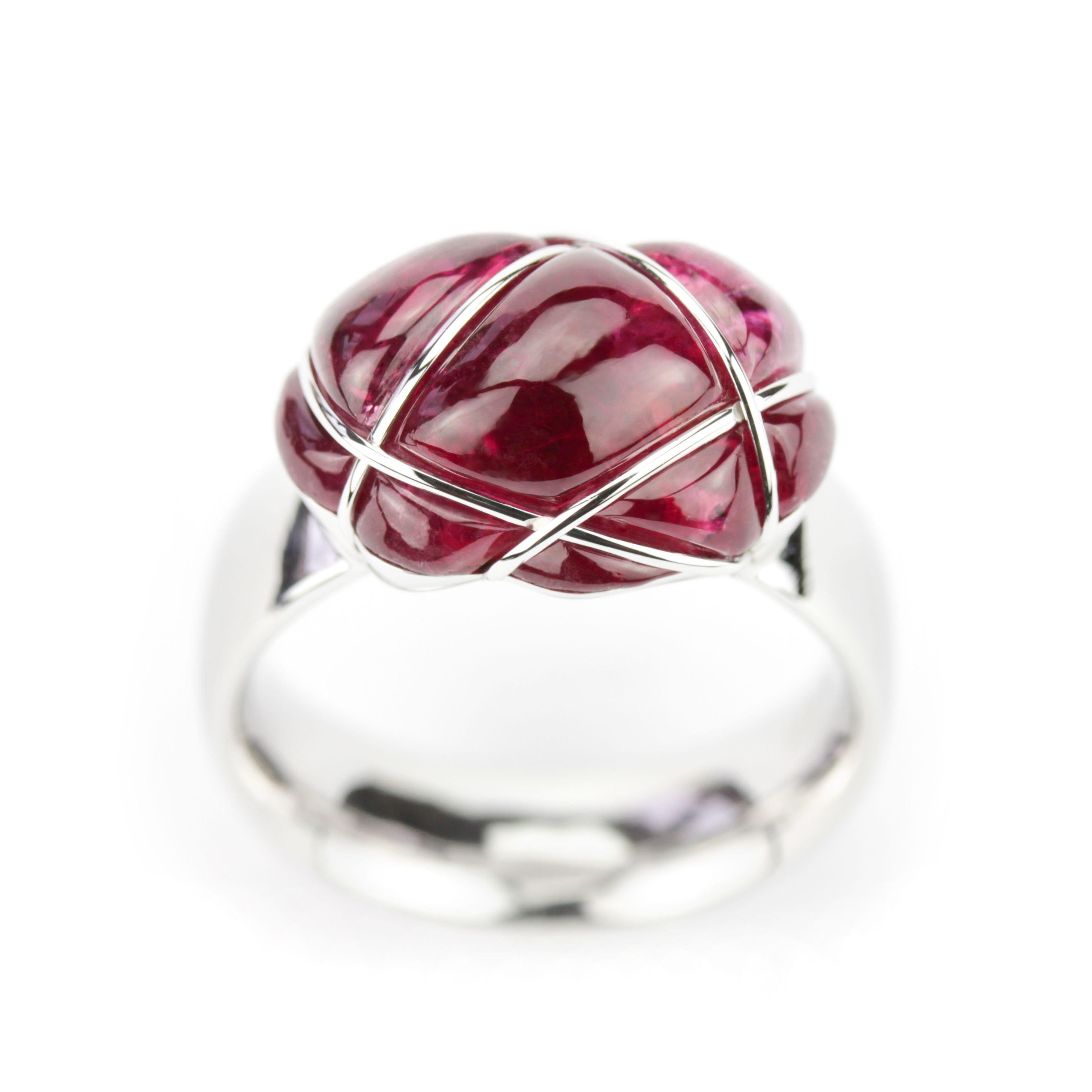 Raspberry Rubellite Ring 'Bound' For Sale 1