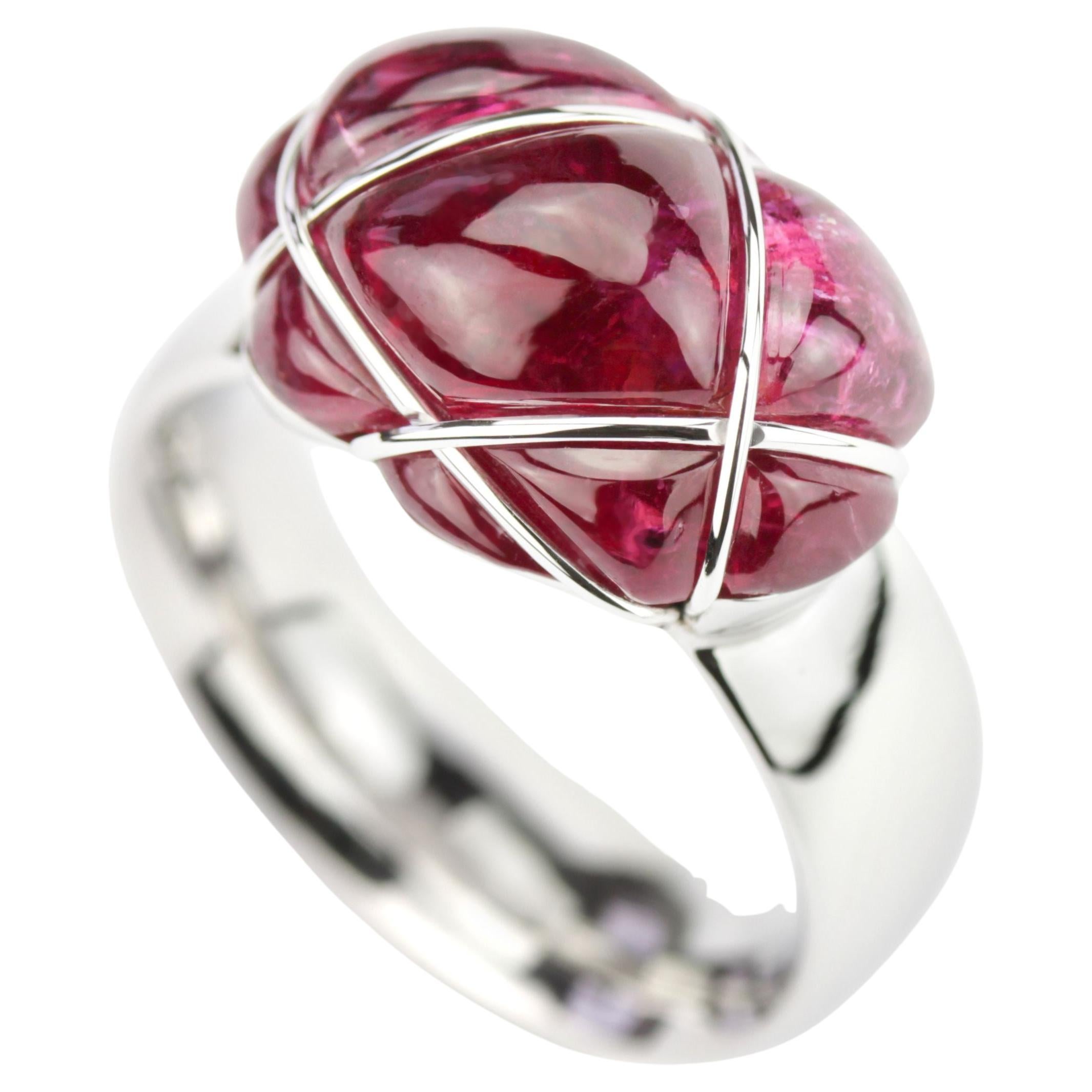 Raspberry Rubellite Ring 'Bound' For Sale