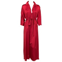Raspberry Satin "At Home" Lounge Wear or Informal Evening Dress