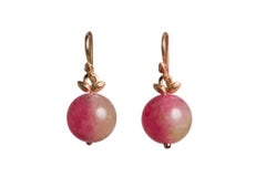 Raspberry Tourmaline 14k Pink Single Seed Earrings