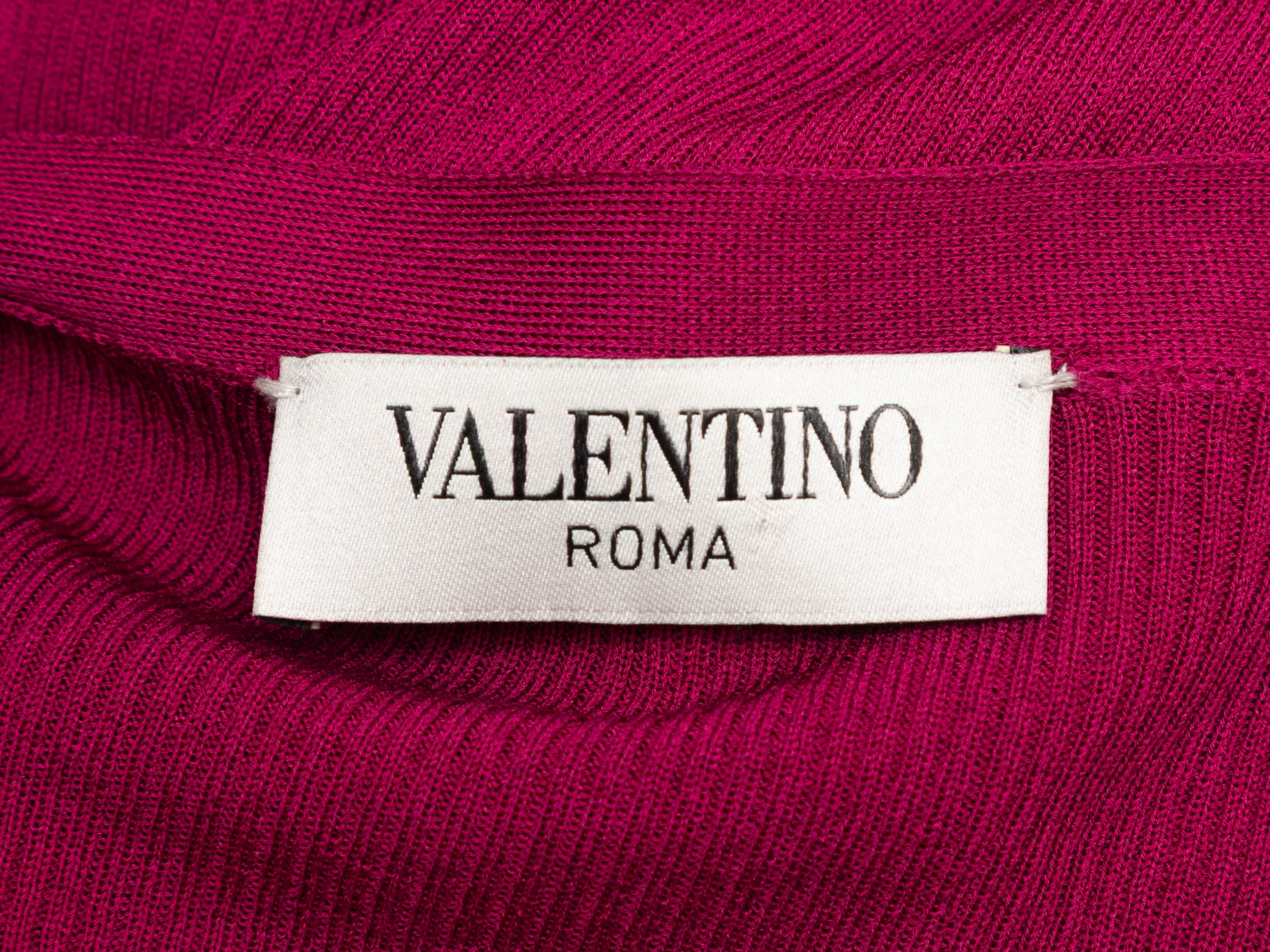 Raspberry Valentino Silk Cardigan Size IT 40 In condizioni buone in vendita a New York, NY