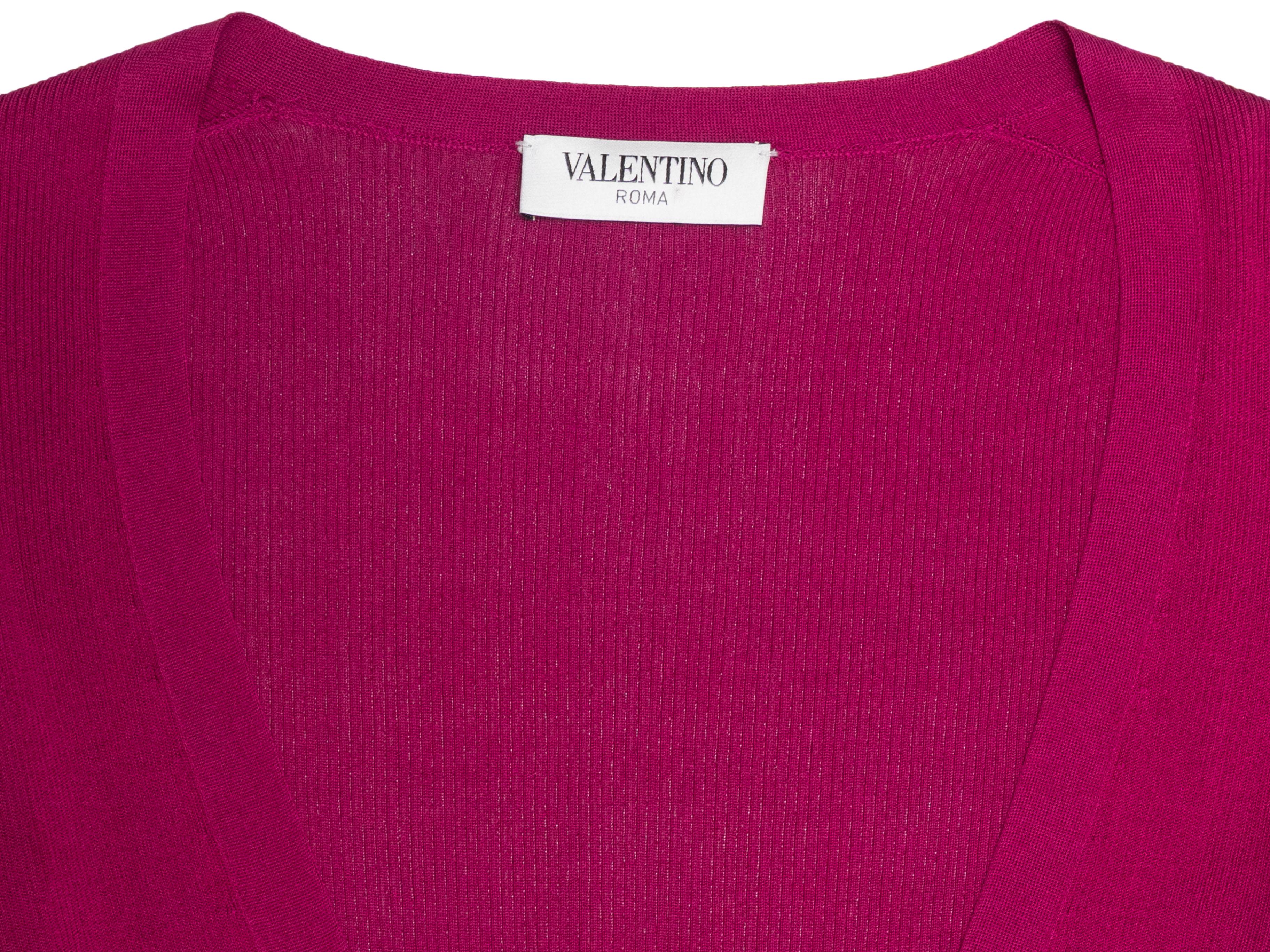 Raspberry Valentino Silk Cardigan Size IT 40 in vendita 1