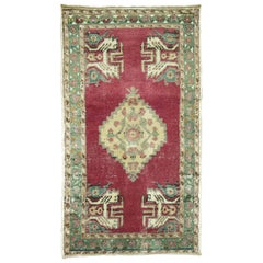Raspberry Vintage Anatolian Turkish Rug