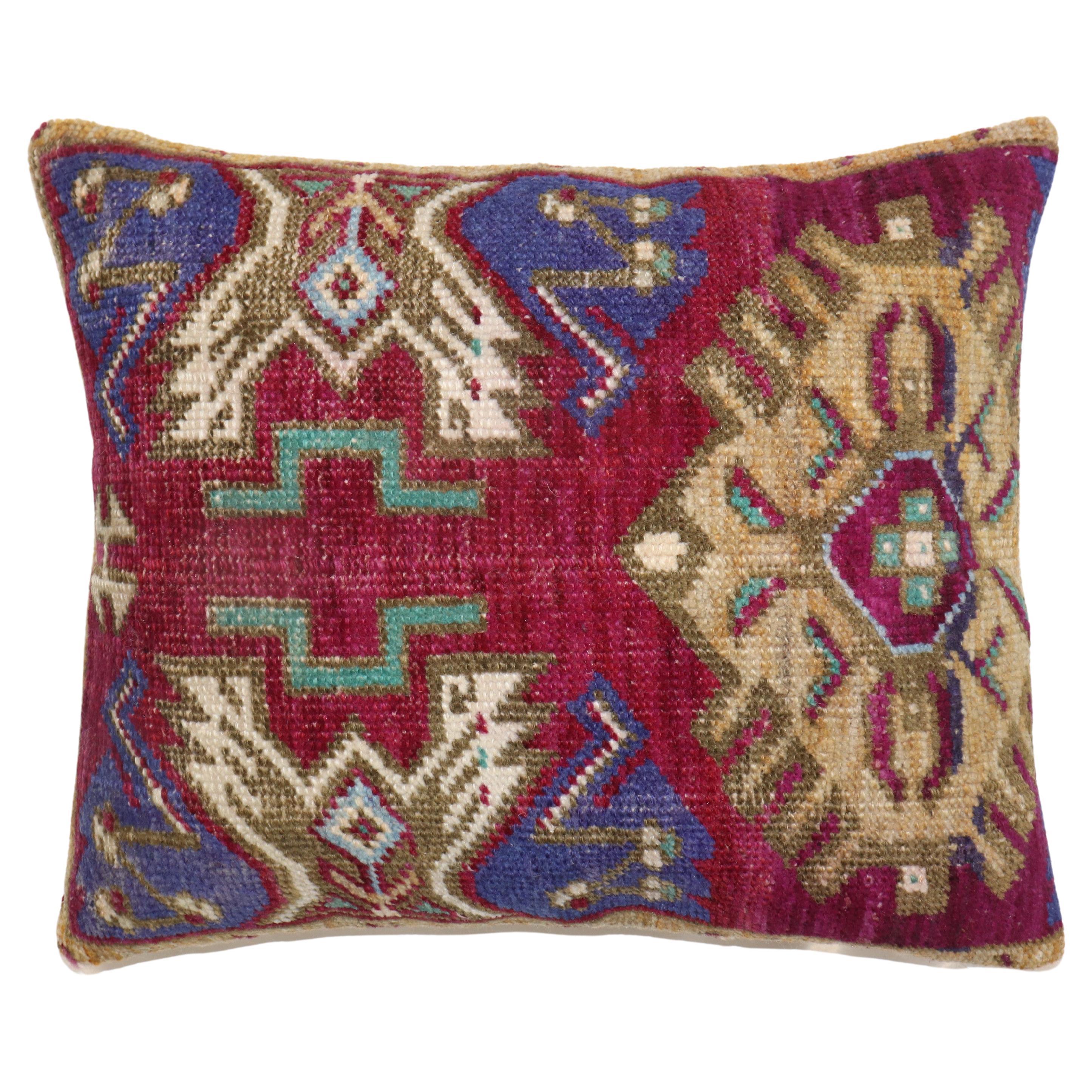 Raspberry Vintage Turkish Rug Pillow