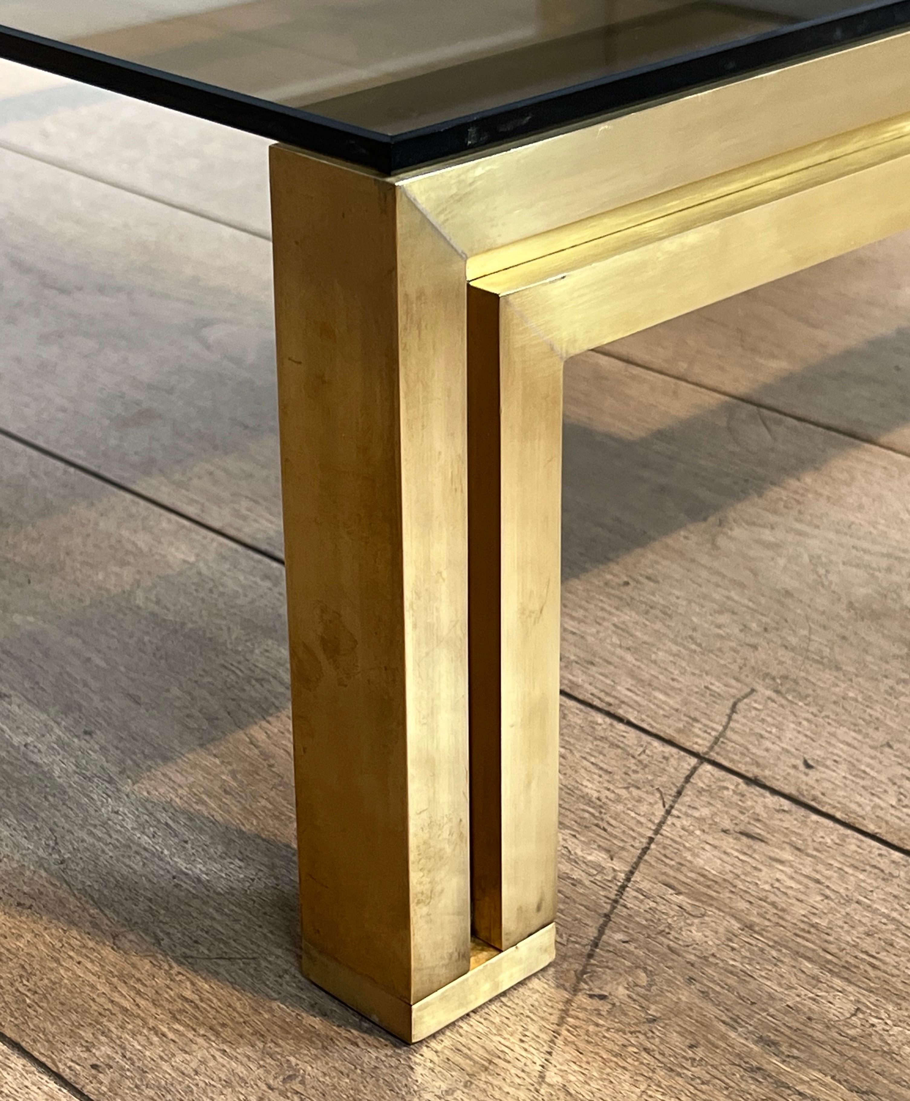 rass Coffee Table with Smoked Glass Shelves by Guy Lefèvre for Maison Jansen en vente 10