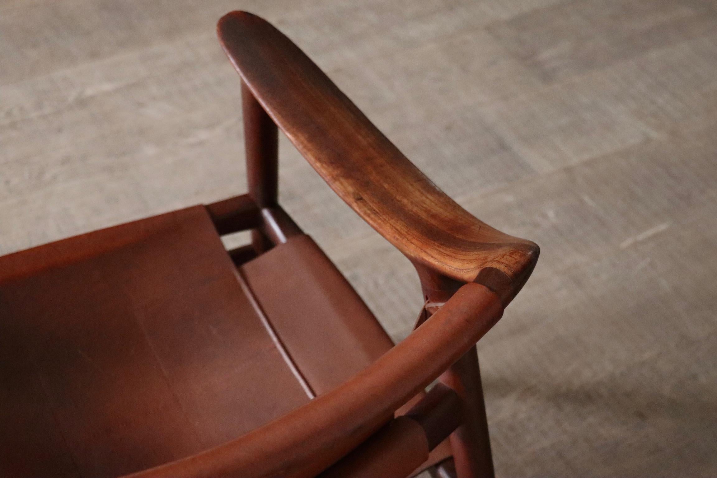 Leather Rastad And Relling Bambi Lounge Chair Gustav Bahus Norway 1950 For Sale